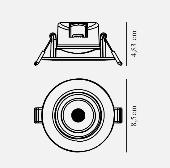 Roar Downlight- Black/ White Finish