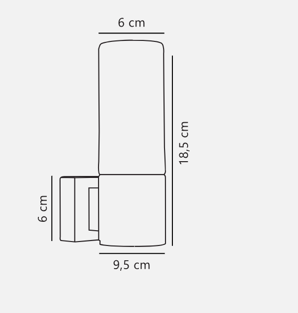 Tangens Single Wall light- Brushed steel Finish