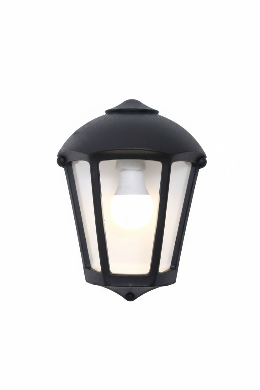 Fabio Outdoor Flush Wall Light IP55 - Black/Grey