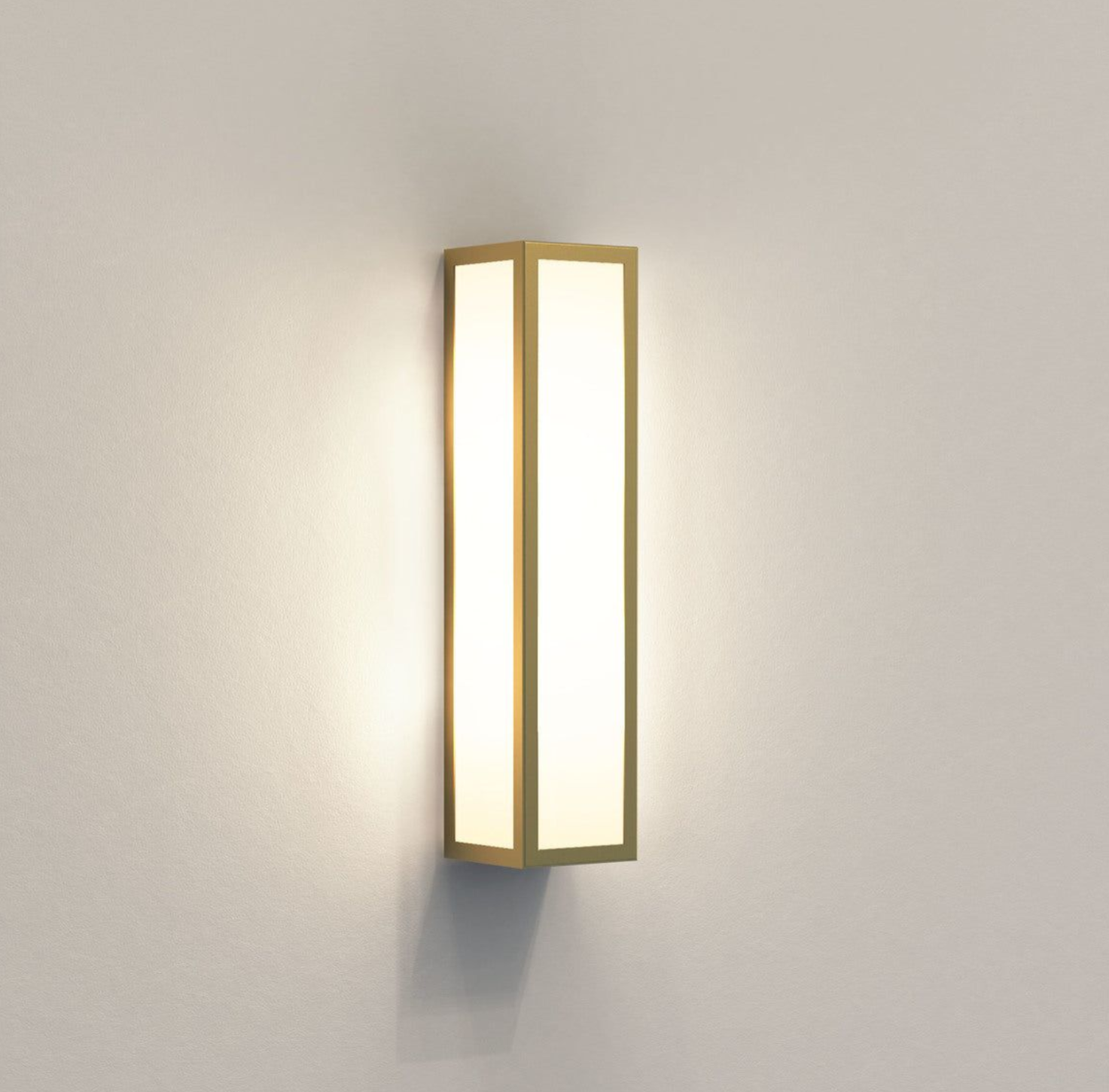 Salerno 350 Flush Wall Light Range IP44 - Natural Brass/Textured Black Finish