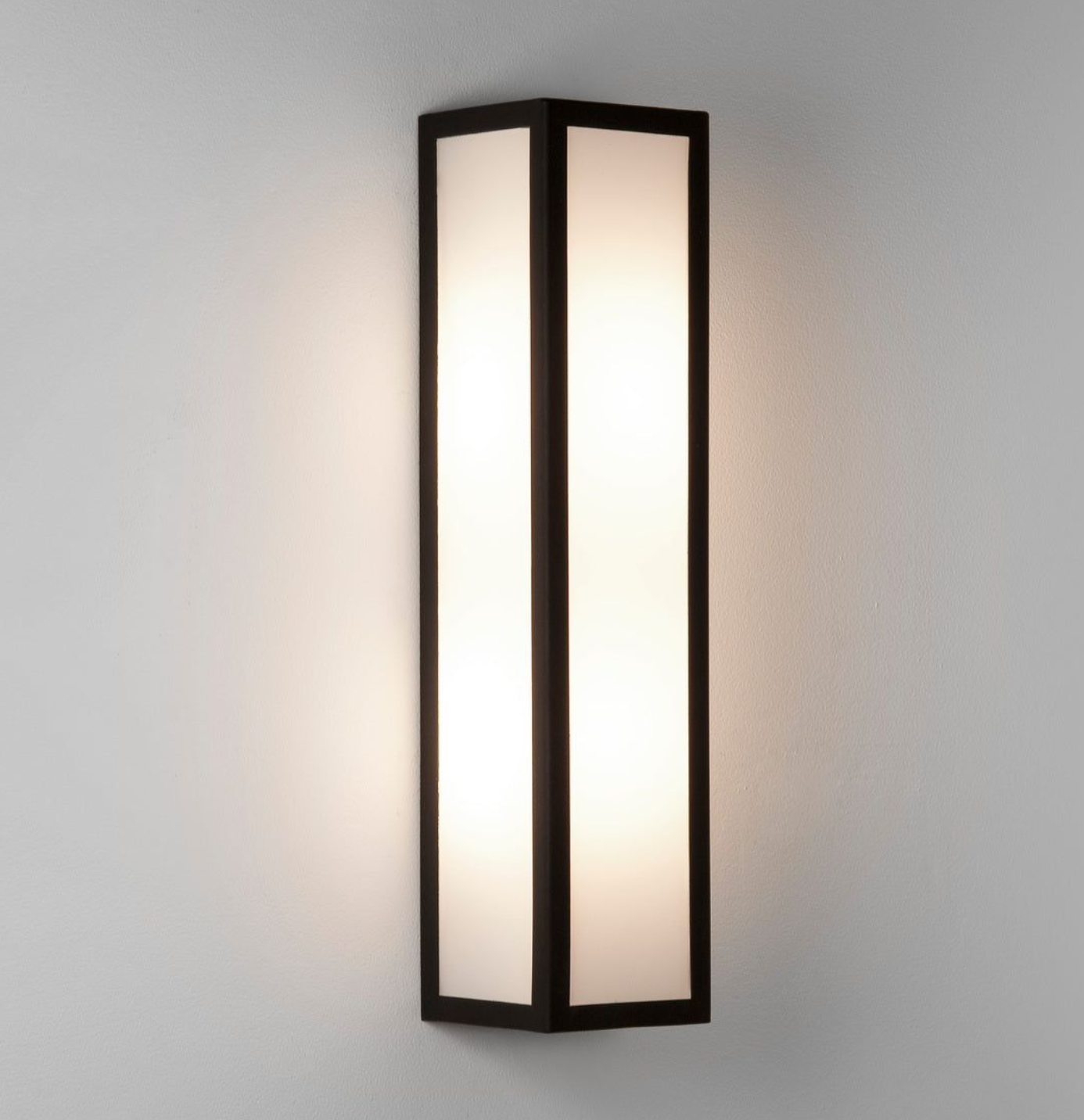 Salerno 350 Flush Wall Light Range IP44 - Natural Brass/Textured Black Finish