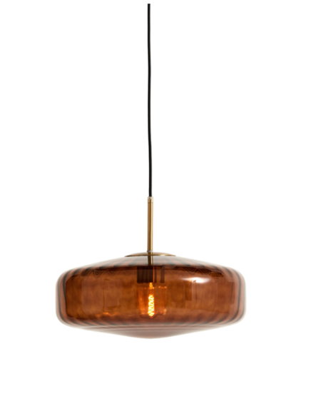 PLEAT Hanging Lamp - 40cm Glass Clear and Gold