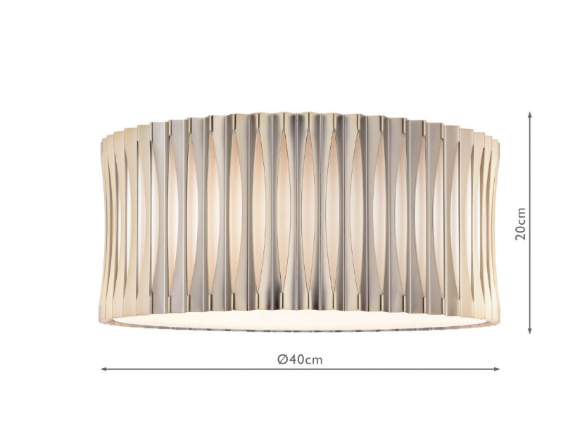 Netra 3 Lt Flush Light-  Satin Bronze and Ivory