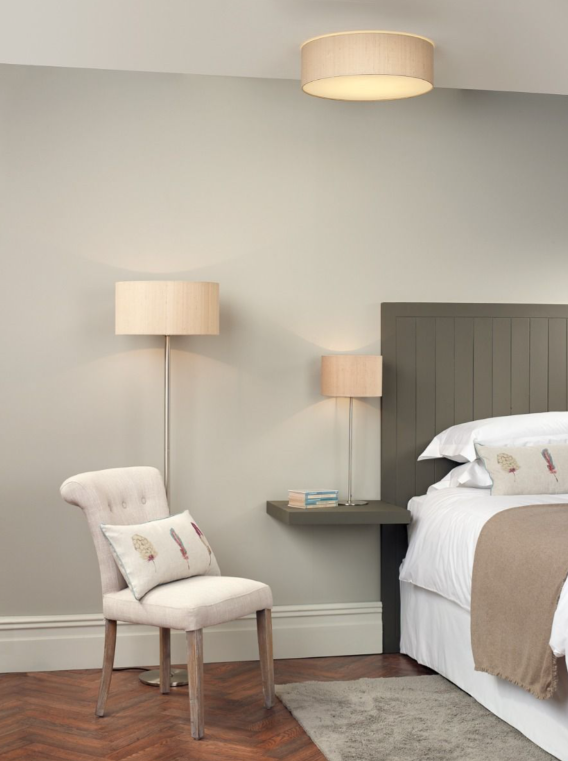 Paolo 3/4 Lt Flush Light-  Bespoke and Polished Chrome With Bespoke Shade