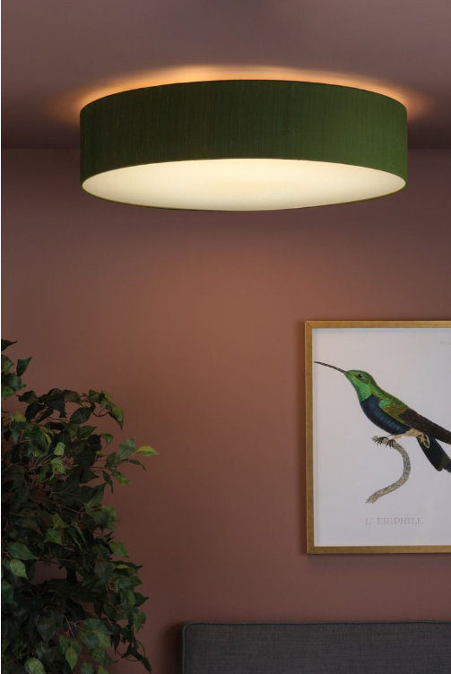 Paolo 3/4 Lt Flush Light-  Bespoke and Polished Chrome With Bespoke Shade
