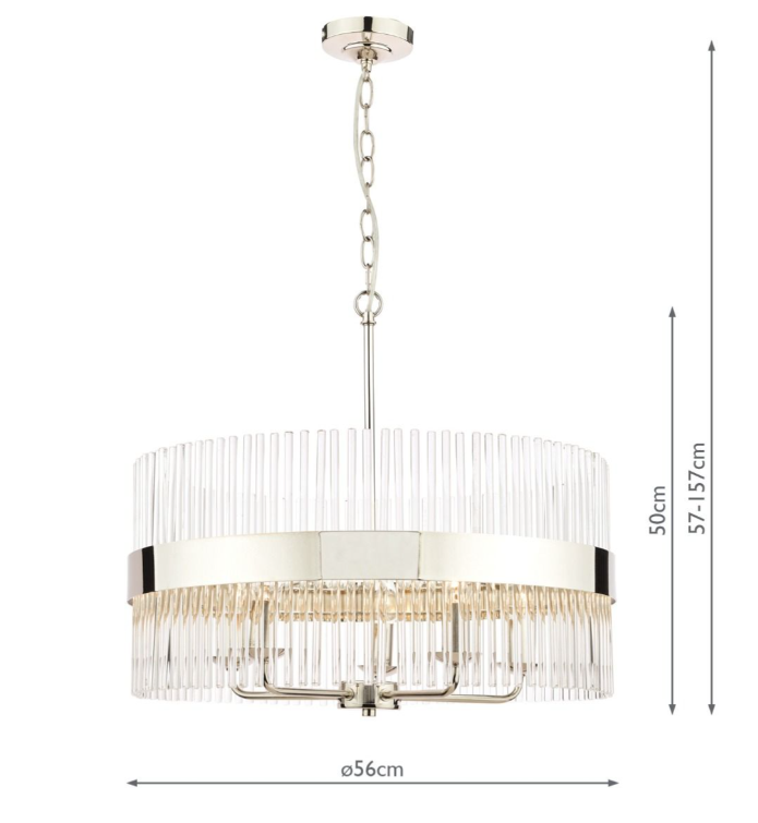 Alexa 3/5 Light Pendant-  Matt Antique Brass/ Polished Nickel