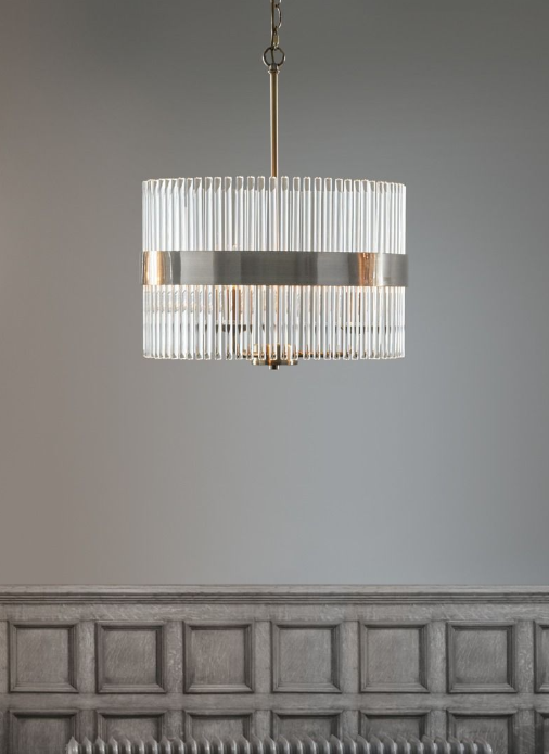 Alexa 3/5 Light Pendant-  Matt Antique Brass/ Polished Nickel