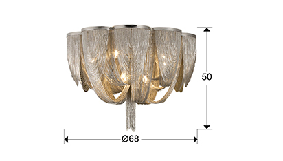 Minerva 10Lt Flush Ceiling Light- Nickel