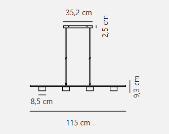 Clyde 4-Rail Pendant- Black