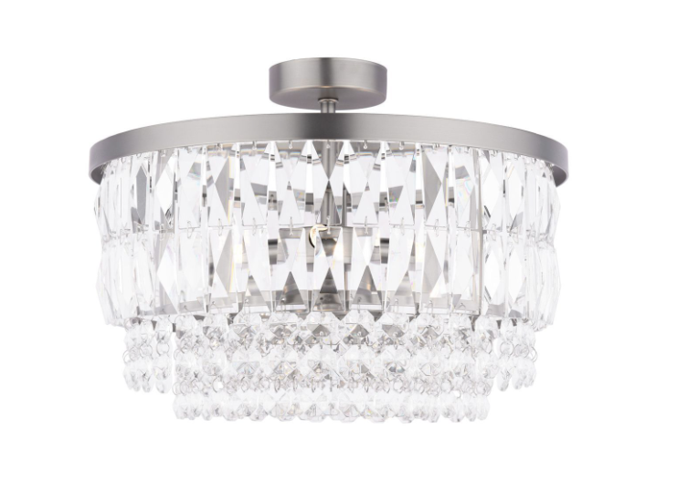 Rhosill 3 Lt Semi-Flush Light- Aged Pewter/ Antique Brass