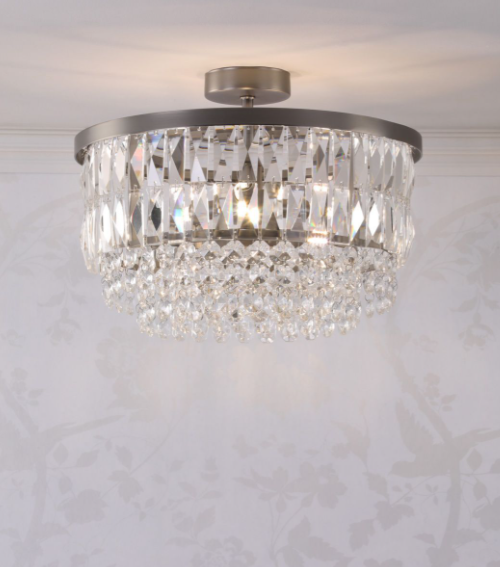 Rhosill 3 Lt Semi-Flush Light- Aged Pewter/ Antique Brass