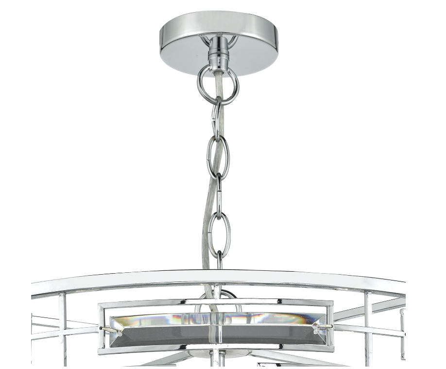 Seville 6 Light Pendant-  Polished Chrome and Crystal