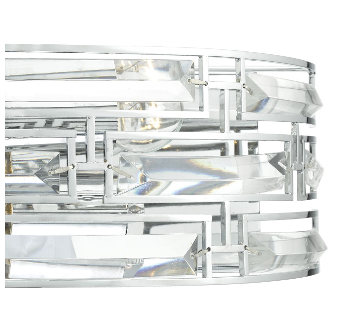 Seville 2 Light Wall Light- Polished Chrome and Crystal