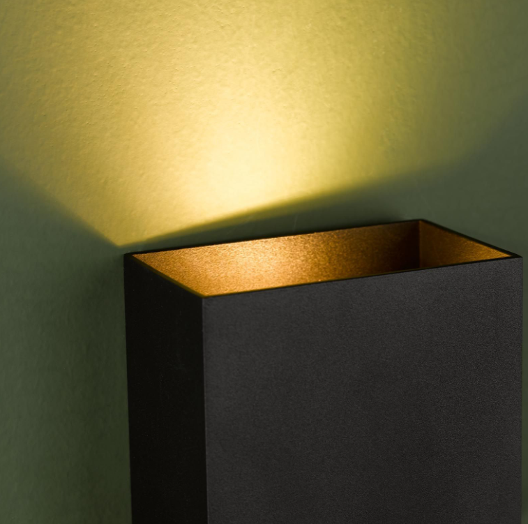 Soven 2Lt Wall Light-  Matt Black/ Satin Bronze Finishes