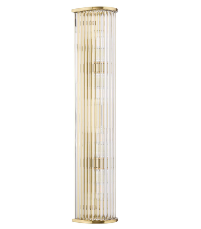 Tobiah 2/4 Light Bathroom Wall Light- Polished Chrome/ Natural Brass and Glass IP44