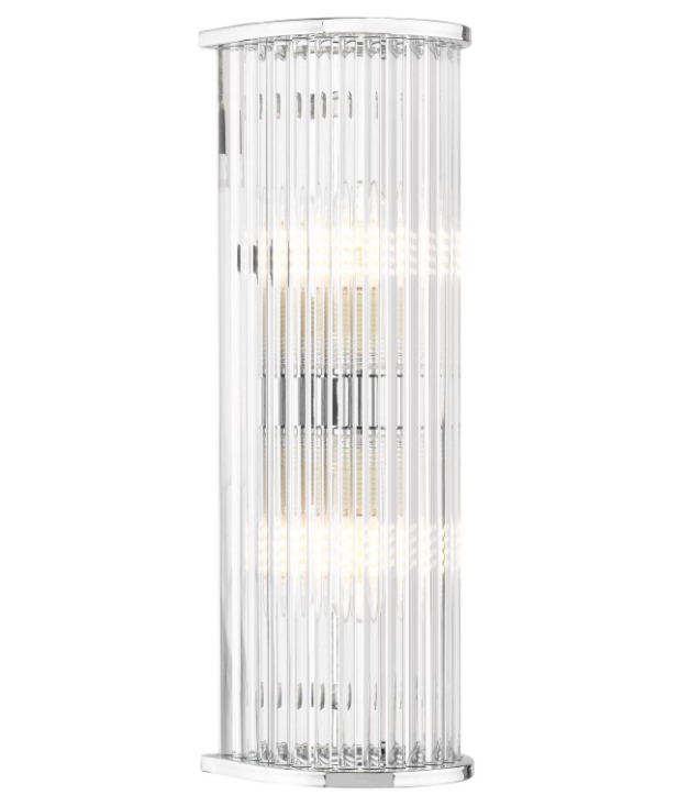 Tobiah 2/4 Light Bathroom Wall Light- Polished Chrome/ Natural Brass and Glass IP44