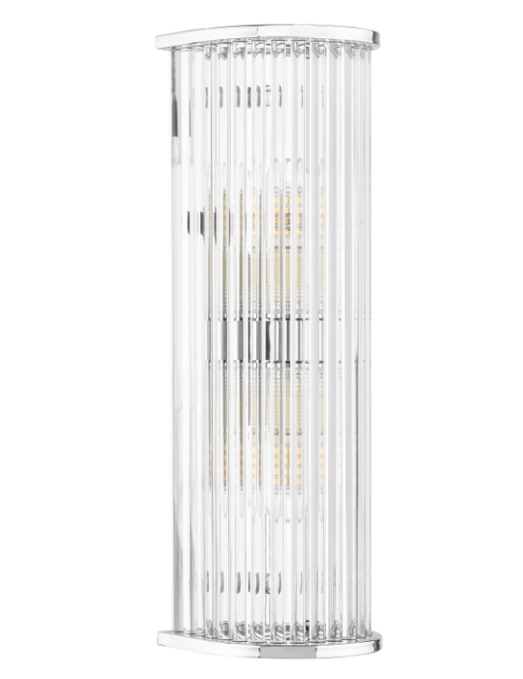 Tobiah 2/4 Light Bathroom Wall Light- Polished Chrome/ Natural Brass and Glass IP44