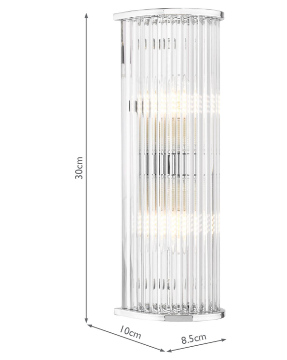 Tobiah 2/4 Light Bathroom Wall Light- Polished Chrome/ Natural Brass and Glass IP44