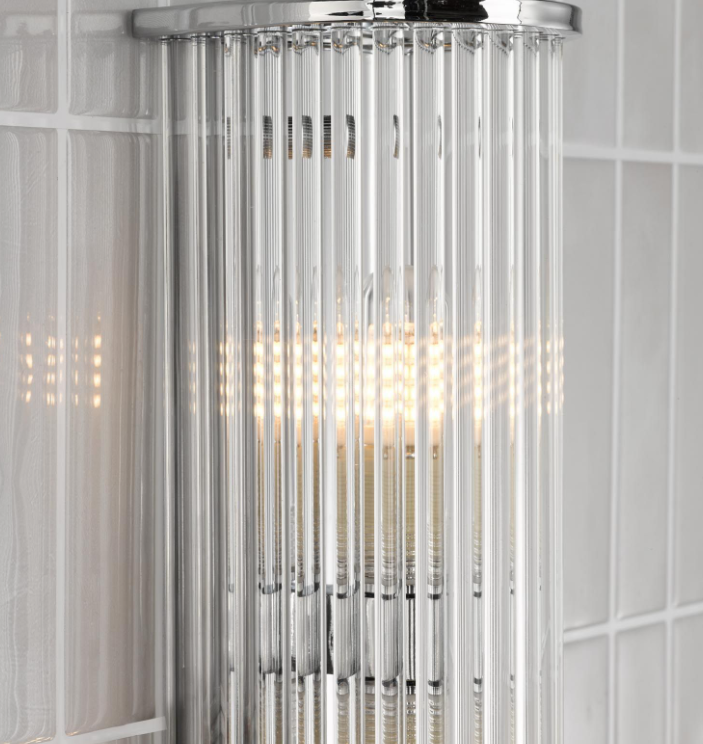 Tobiah 2/4 Light Bathroom Wall Light- Polished Chrome/ Natural Brass and Glass IP44