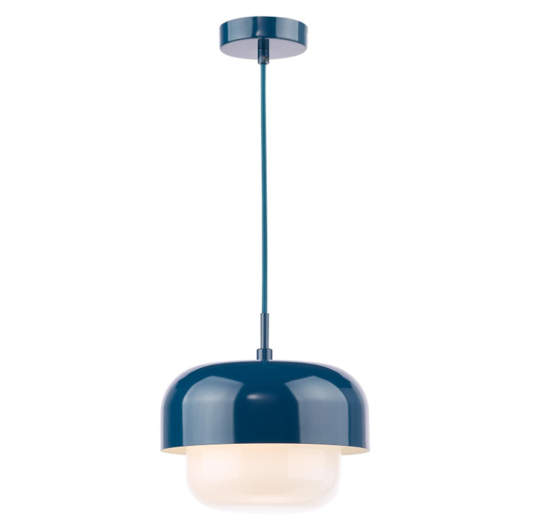 Topanga Pendant Light- Blue/ Green and Opal Glass