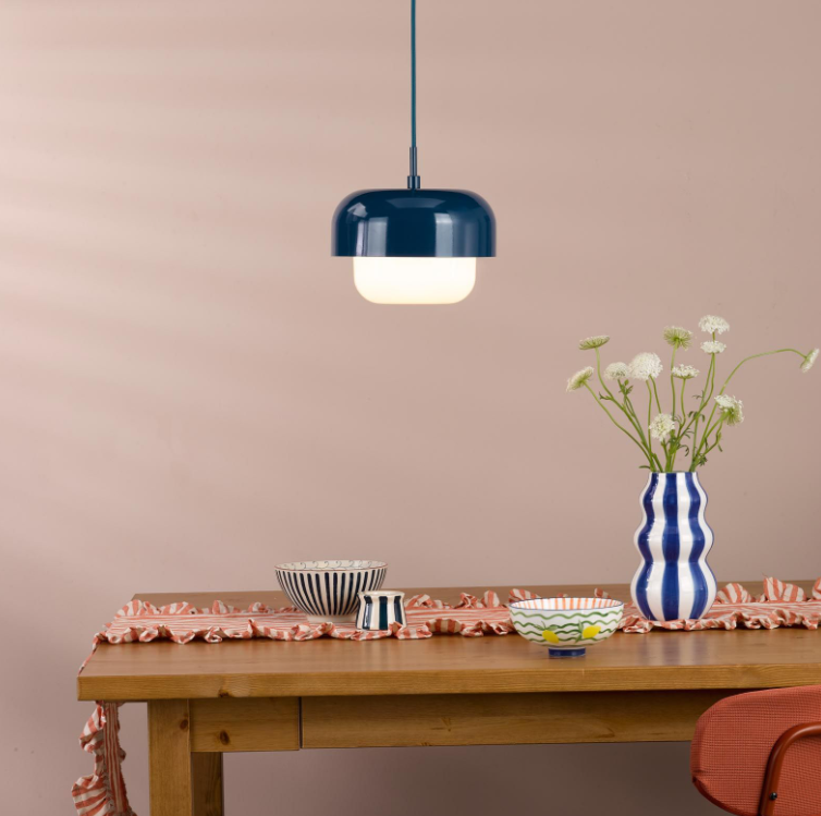 Topanga Pendant Light- Blue/ Green and Opal Glass