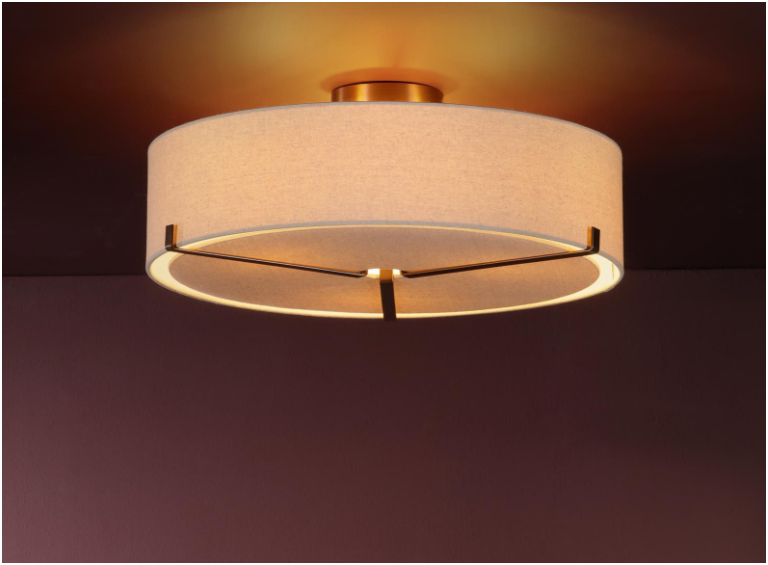 Santino 3 Light Semi Flush Light-  Satin Chrome/ Antique Bronze Finishes