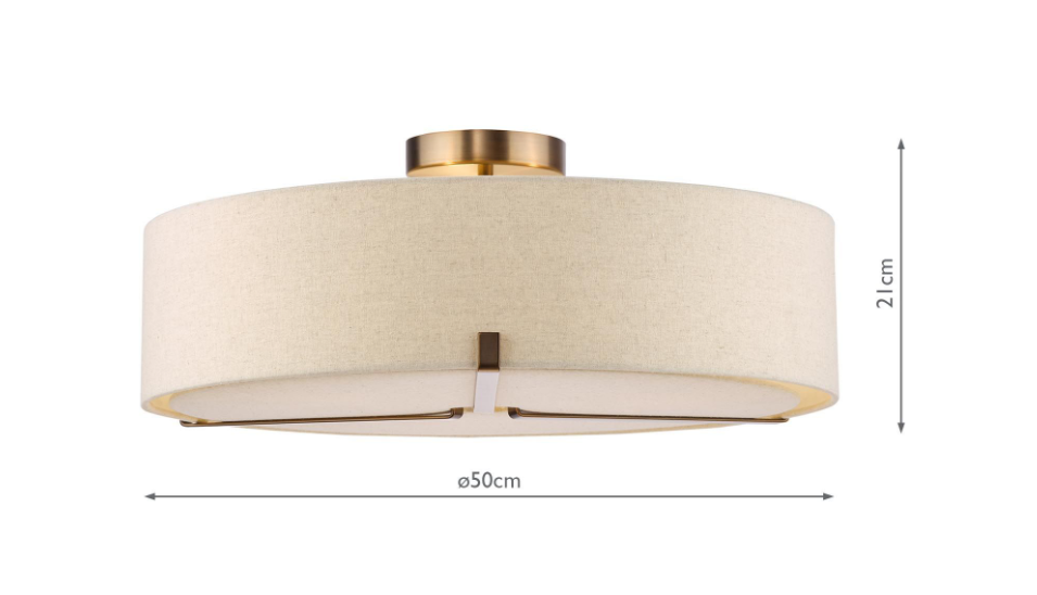Santino 3 Light Semi Flush Light-  Satin Chrome/ Antique Bronze Finishes