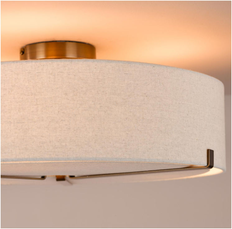 Santino 3 Light Semi Flush Light-  Satin Chrome/ Antique Bronze Finishes