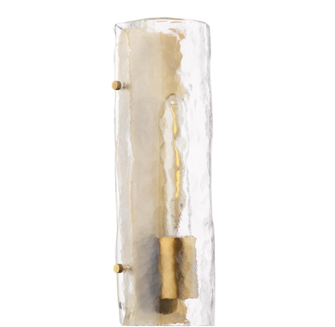 Ravis Wall Light-  Antique Bronze and Textured Glass