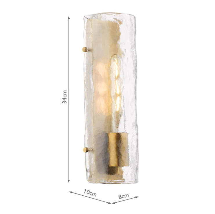Ravis Wall Light-  Antique Bronze and Textured Glass
