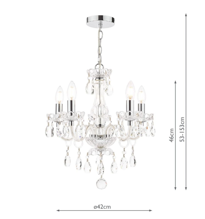 Harriet 3/5 Light Chandelier- Polished Chrome
