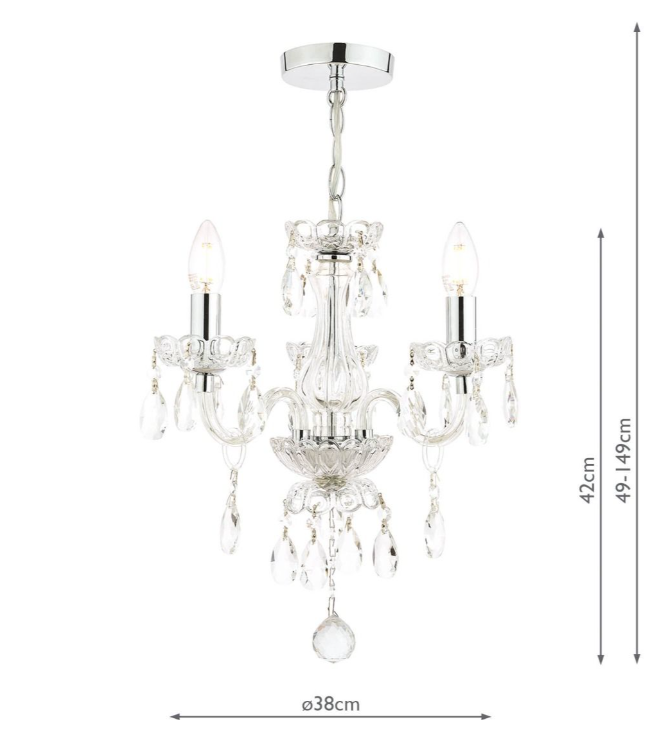 Harriet 3/5 Light Chandelier- Polished Chrome