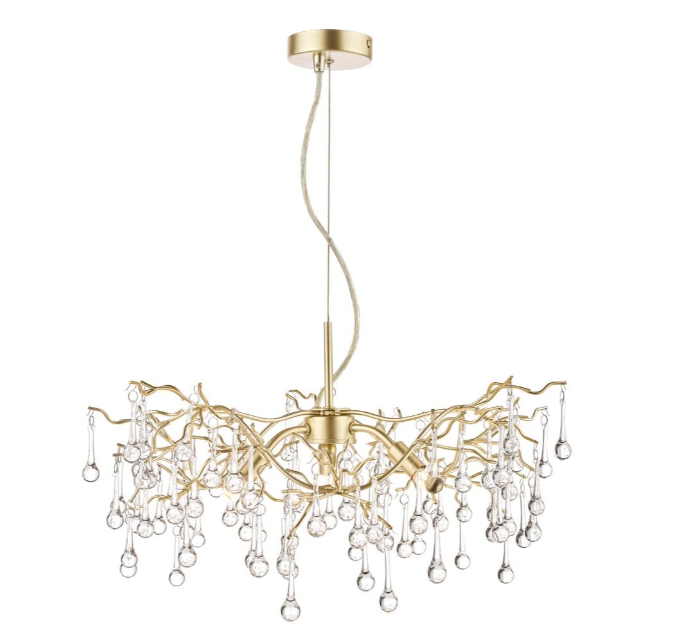 Willow 3/5 Light Pendant- Pewter/ Champagne