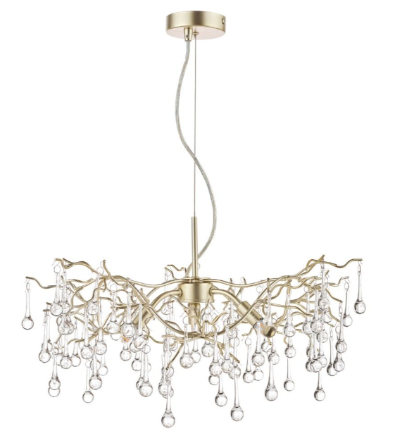 Willow 3/5 Light Pendant- Pewter/ Champagne