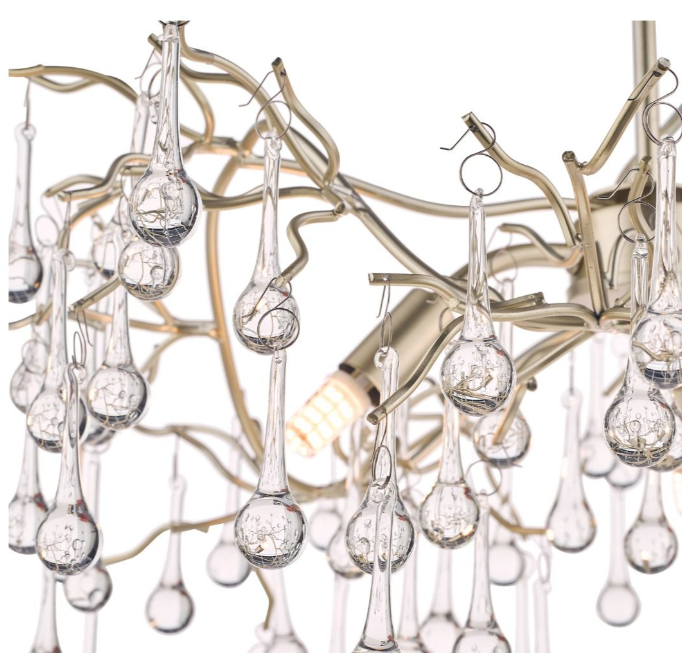 Willow 3/5 Light Pendant- Pewter/ Champagne