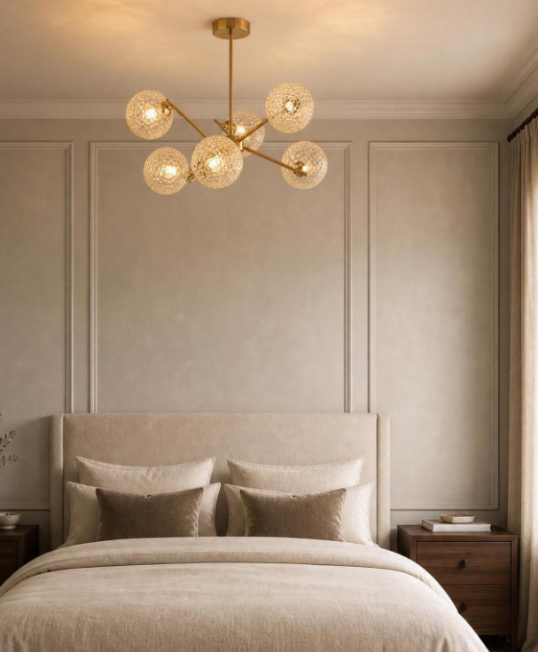 Naron 6Lt Semi-Flush Ceiling Light- Antique Bronze/ Satin Black