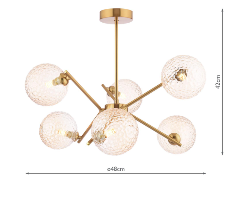 Naron 6Lt Semi-Flush Ceiling Light- Antique Bronze/ Satin Black
