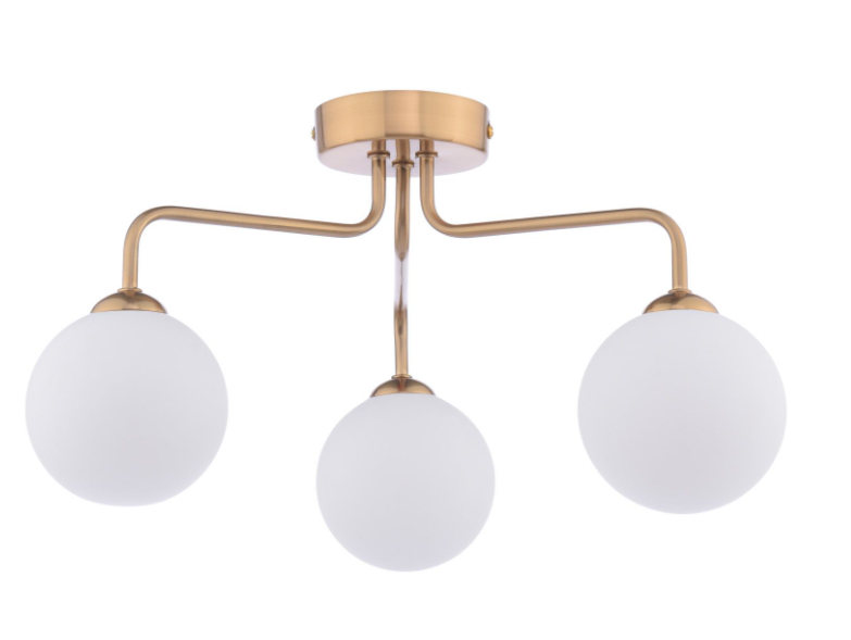 Feya 3/5Light Semi Flush Light -  Matt Black / Antique Bronze w Amber& Smoked Glass Finishes
