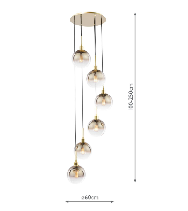 Lycia 6 Light Cluster Pendant- Various Finishes