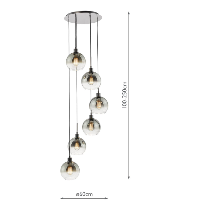 Lycia 6 Light Cluster Pendant- Various Finishes