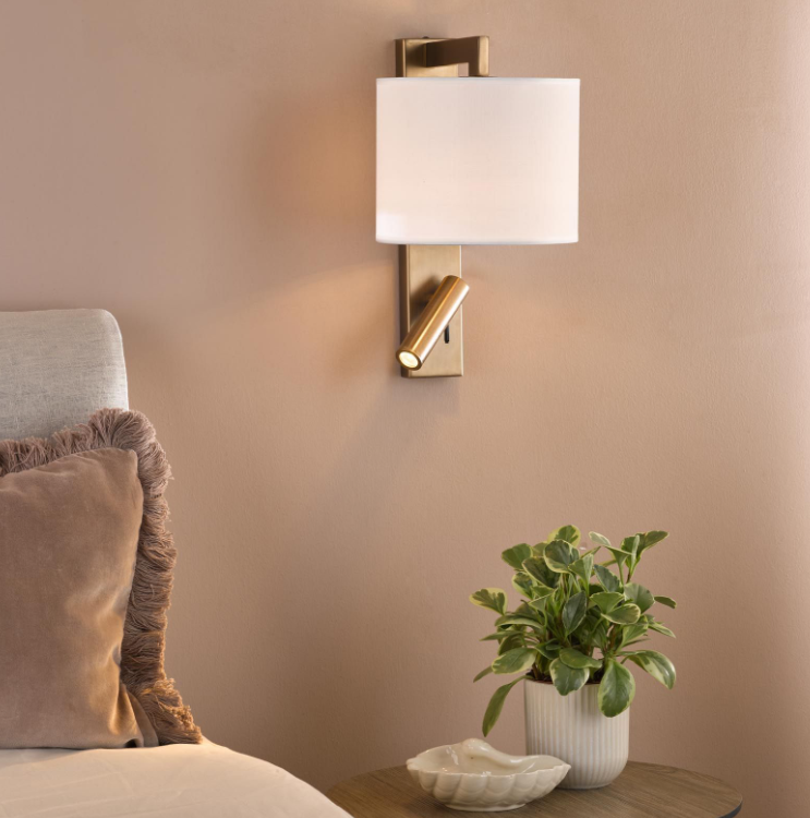 Itala Wall Light With Shade LED- Antique Bronze/ Matt Black