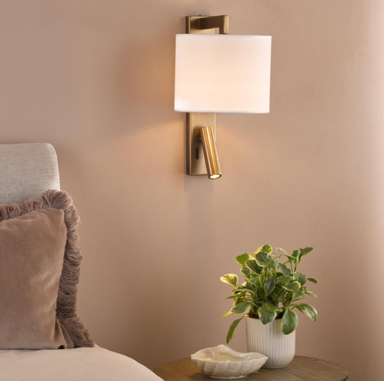 Itala Wall Light With Shade LED- Antique Bronze/ Matt Black