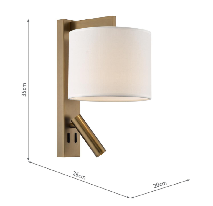 Itala Wall Light With Shade LED- Antique Bronze/ Matt Black