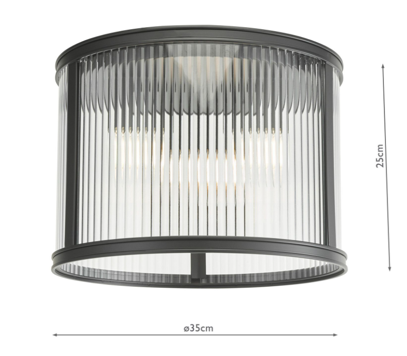 Bianka 3Lt Flush Light-  Satin Bronze/  Matt Black