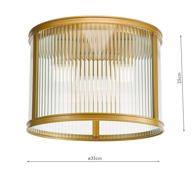 Bianka 3Lt Flush Light-  Satin Bronze/  Matt Black