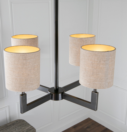 Ealga 4/12Lt Chandelier- Brass/ Bronze/ Dark Bronze Finishes