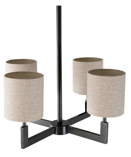 Ealga 4/12Lt Chandelier- Brass/ Bronze/ Dark Bronze Finishes