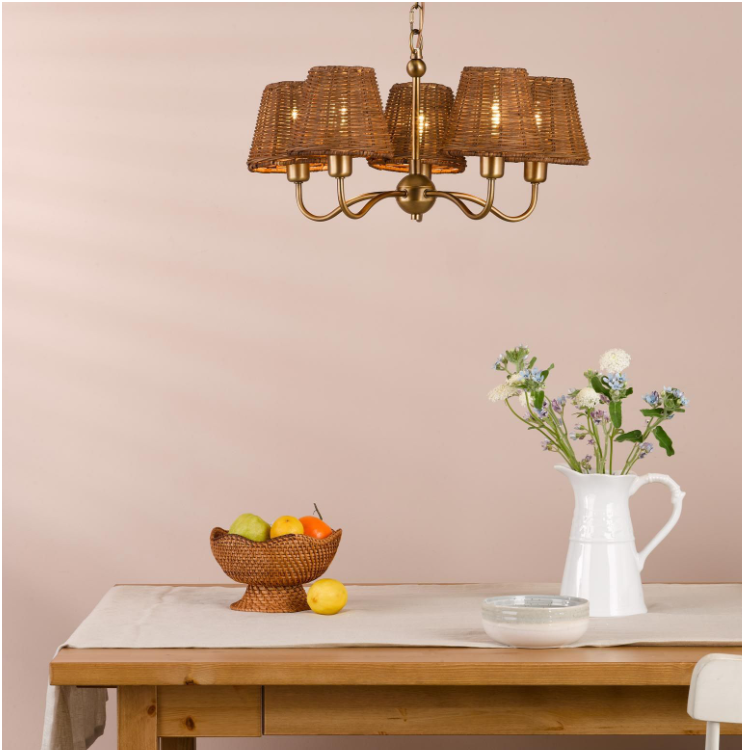 Elara 3/5Lt Chandelier- Antique Bronze with Various Shades