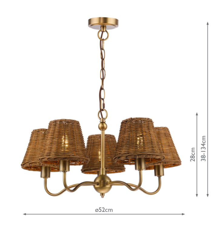 Elara 3/5Lt Chandelier- Antique Bronze with Various Shades
