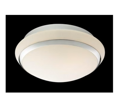 Levittown Ip44 White Flush Fitting With Opal Glass